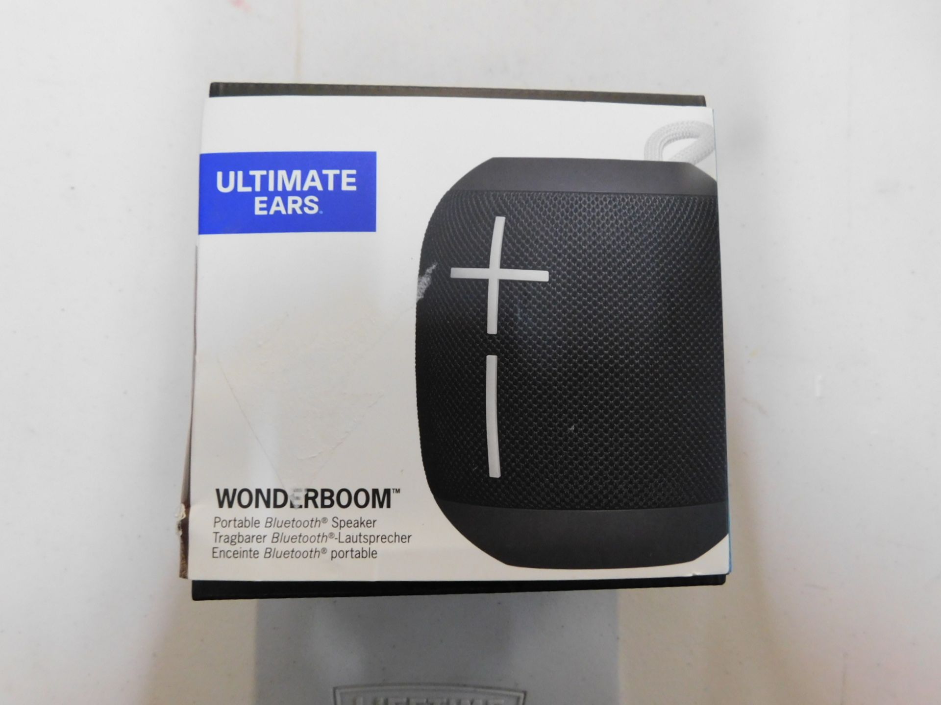 1 BOXED ULTIMATE EARS WONDERBOOM BLACK PORTABLE BLUETOOTH SPEAKER RRP Â£89.99