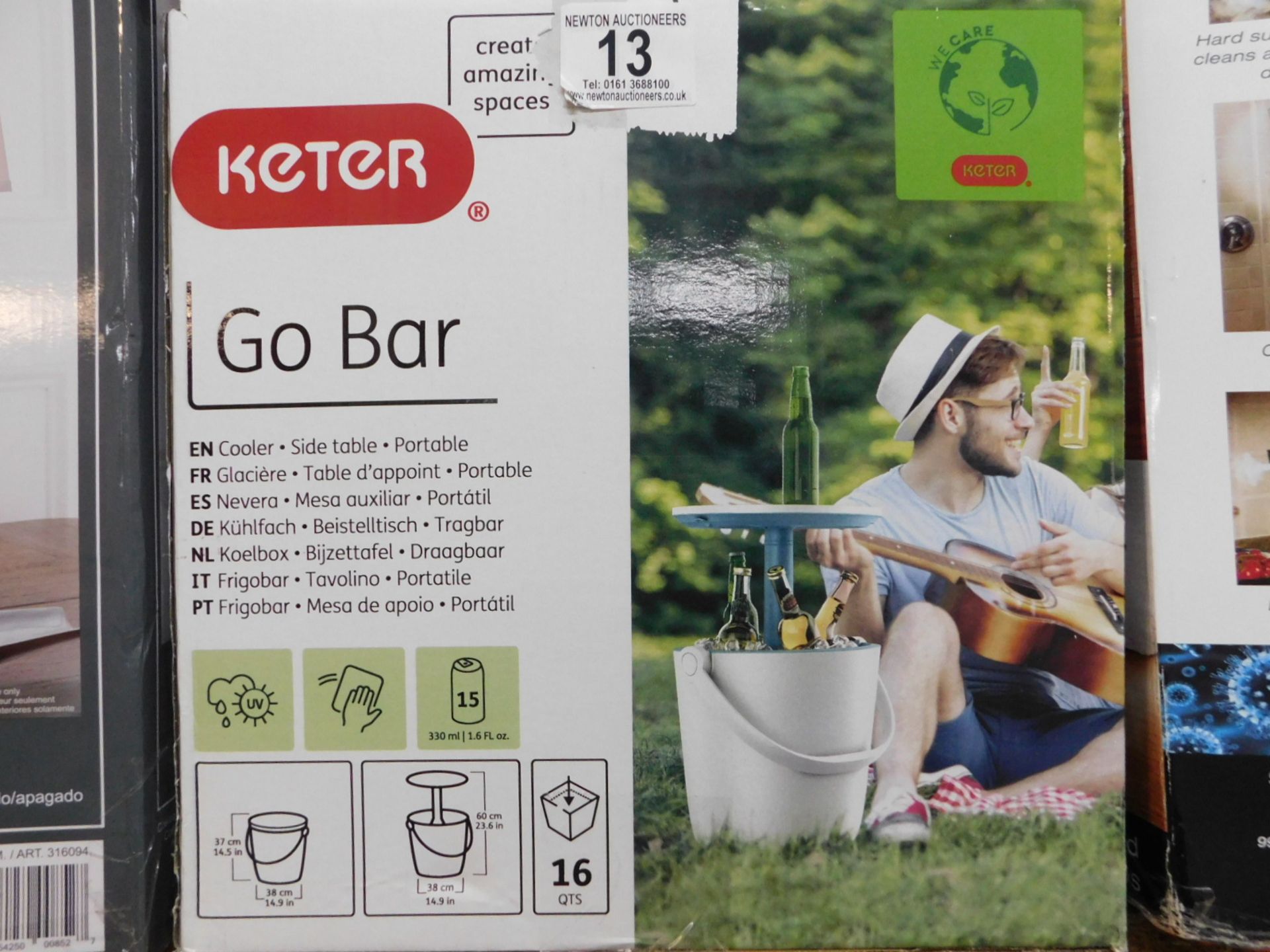 1 BOXED KETER GO BAR COOL BAR & PORTABLE SIDE TABLE ICE BOX RRP Â£49.99