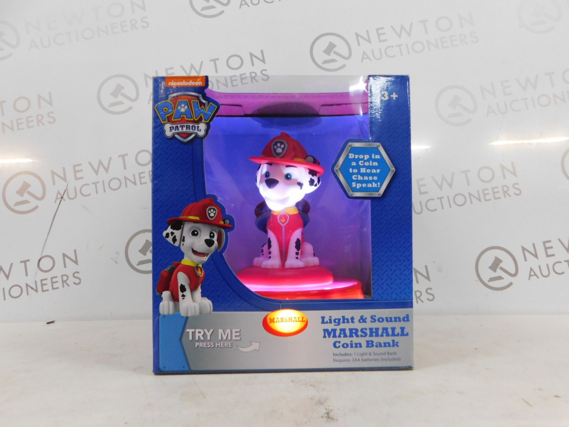 1 BRAND NEW BOXED PAW PATROL MARSHALL LIGHT & SOUND COIN BANK RRP Â£39.99