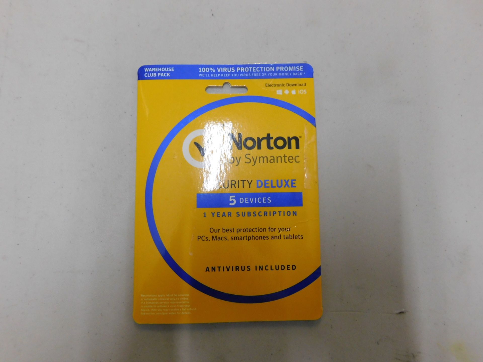 1 PACK OF NORTON SECURITY DELUXE 1 YEAR SUBSCRIPTION RRP Â£39.99