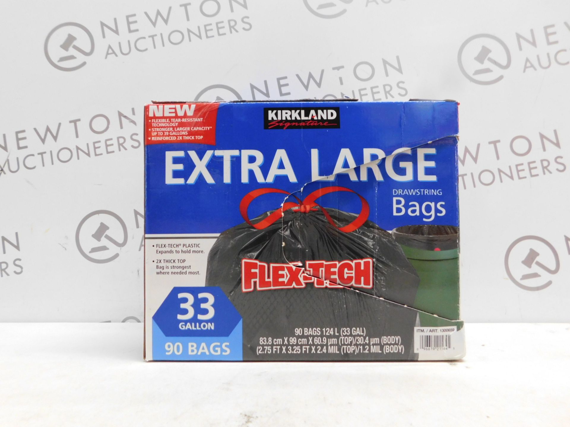 1 BOX OF KIRKLAND SIGNATURE DRAWSTRING EXTRA LARGE 33 GALLON 90 BAGS (APPROX) RRP Â£39.99