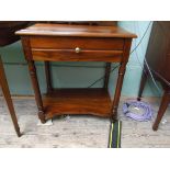 20th century rectangular topped side table fitted single drawer with undershelf,
