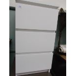 White melamine nest of 3 drawers