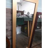 Modern rectangular gilt framed mirror