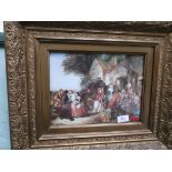 Gilt framed coloured print of a Coaching Inn Ale House scene