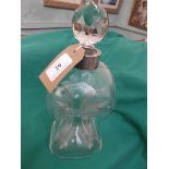 Decorative port decanter with plated collar and golf ball stopper