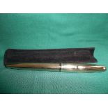 Gilt cased Sheaffer fountain pen (as new) in black felt pouch