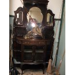 Ornate Edwardian mahogany display cabinet,