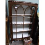 Early 20th century 4 shelf china cabinet (1 bun foot damaged)