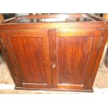 Mahogany framed display case with glazed top to sides the interior lined in green baize