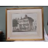 Gilt framed print of the Old Queens Head at Islington engraved by H.W.