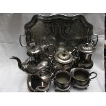 Ornate 3 piece plated tea set incl.