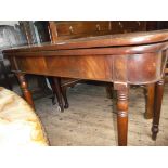 Rectangular topped mahogany fold over tea table,