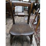 Low elm and oak child's chair,