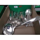 12 fish knives and 12 fish forks, 14 soup spoons, 12 dessert spoons and 1 soup ladle,