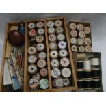 Box of cottons and needlework accessories