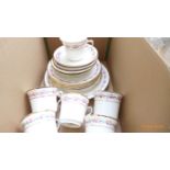 Royal Albert Crown china white ground part tea service with pink rosebud garland border (18 pieces)