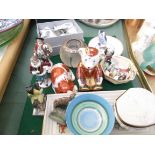 Selection of miniatures including Crown Derby Scottish teddy/Frazer another of a puppy,