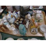 Tray of a variety of mixed miniature animal ornaments and figurines from a selection of factories
