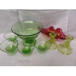 Collection of coloured and studio glass incl.