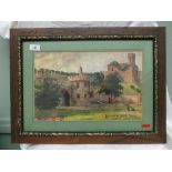 Framed print of the entrance to Lincoln Castle by Arthur C Payne