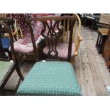Decorative Chippendale style high backed mahogany dining chair with shaped pierced splat to back,
