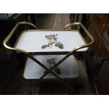 Modern 2 tray steel tubular dinner wagon