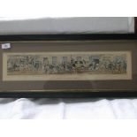 Rectangular framed coloured print dated 1824 'Trip to Brighton'