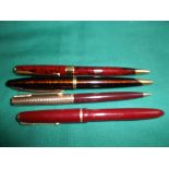Set of 4 Parker writing instruments incl.