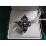 Sapphire and diamond gold dress ring (size L)