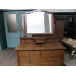 Inlaid mahogany Edwardian dressing table fitted single trinket,