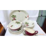 Alfred Meakin patterned white ground part dinner service decorated sprays of cherries incl.