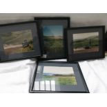 Four framed photographs of rural scenes