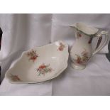 Modern Royal Winton ironstone oval jug and bowl set decorated coloured floral sprays