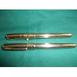 Pair of Parker gilt cased fountain pens