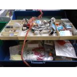 BOX OF FLY TYING EQUIPMENT AND ACCESSORIES INCL.