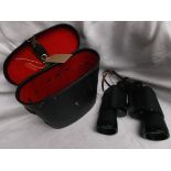 Set of Kalimar 10 x 50 field glasses in black canvas carrying case