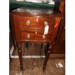 Delicate mahogany small drop leaf side table,