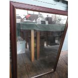 Modern mahogany rectangular framed mirror