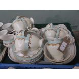 Royal Tuscan turquoise and light yellow part bone china tea service (39 pieces)