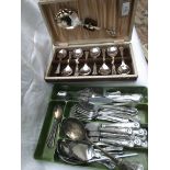 Unused boxed 8 place setting dessert set and server,