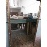 Large rectangular bevel edged gilt framed mirror