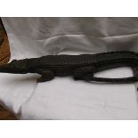 Carved wooden crocodile (26" long)