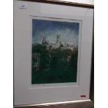 Silver farmed Limited Edition of the south aspect of Lincoln Cathedral 'After the rain' by Barry