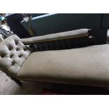 Oak framed chaise longue,