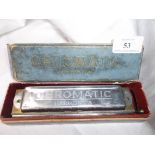 Boxed chromatic harmonica