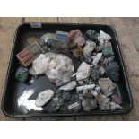 Collector's tray of stones, crystals etc.