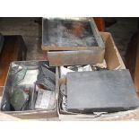 Large sel. in 3 boxes of reels of baby films, glass slides etc.