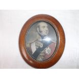 Oval miniature of a military gentleman in contemporary oval frame