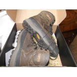 As new pair of Harkita brown leather hiking boots (Size 10)